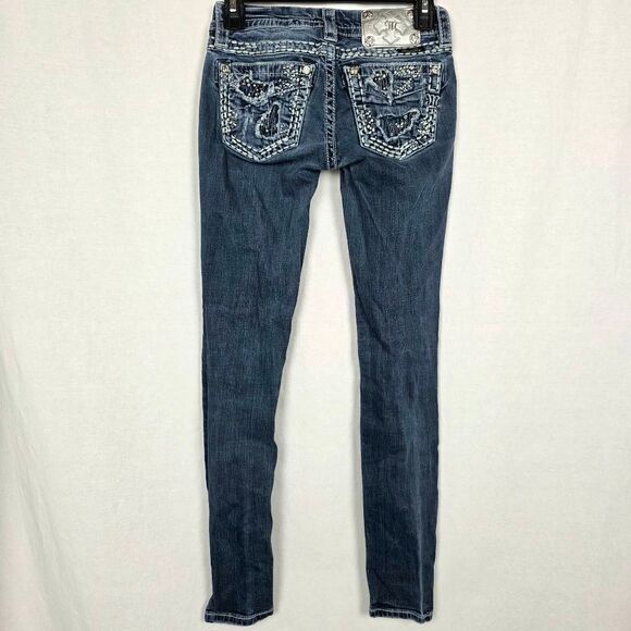 Miss Me Signature Skinny Jeans 24 Rhinestone Flap Pockets - Picture 5 of 11